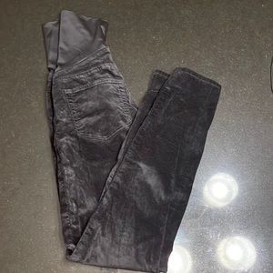 Loft maternity black velvet skinny pants